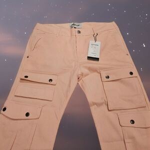 Genuine Merchandise Cargo Flare Pants in Pink